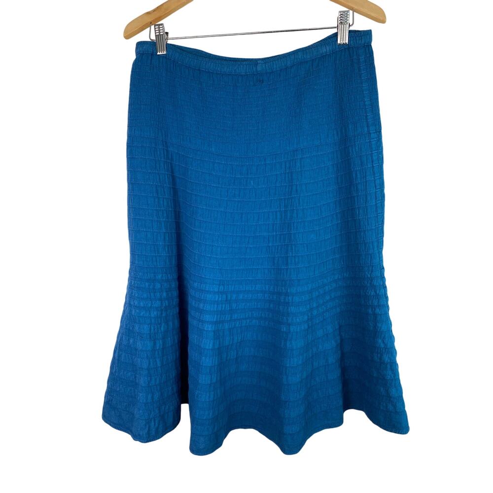 Eucalyptus Women's Size XS Teal Blue Tiered Flare Skirt Handmade in Guatemala *‎